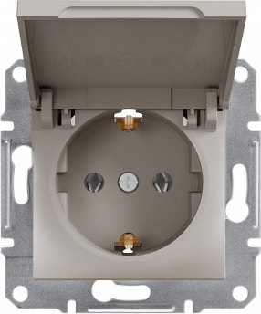 Asfora Plus Kapaklı Topraklı Priz Bronz