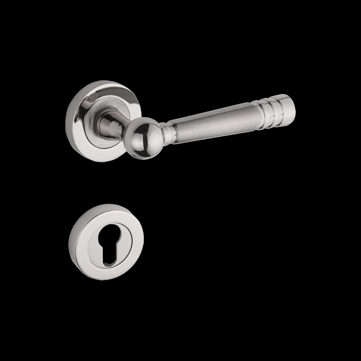 Osmanlı Nikel Saten Rozetli Yale Çelik Kapı Kolu Sağ El Ile Açılır Tek Yön 1 Adet