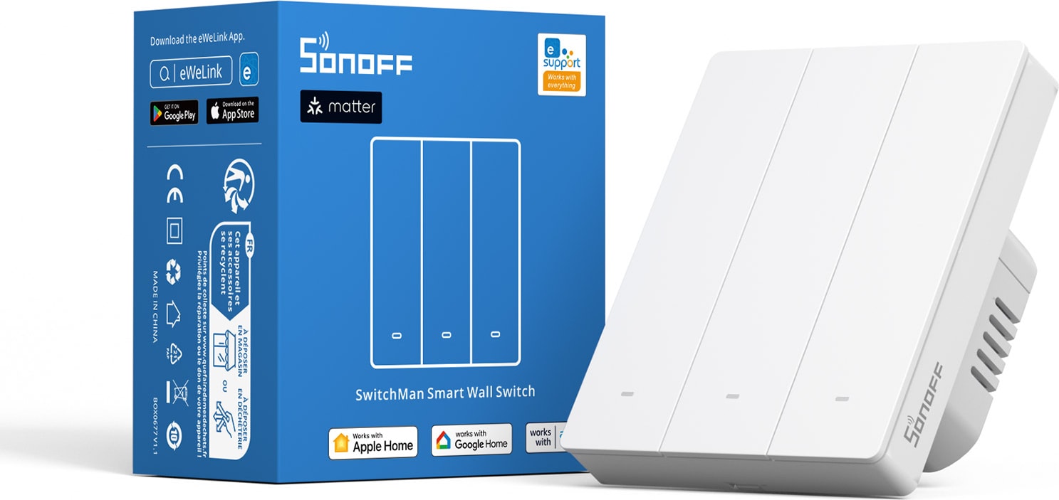 M5-3C-80W Matter Akıllı Duvar Anahtarı 3 Kanallı