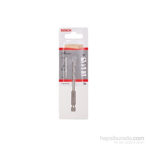 BOSCH - Spiral Ahşap Matkap Ucu, 1/4" Altıgen Şaft - 4 X 43 X 88 Mm