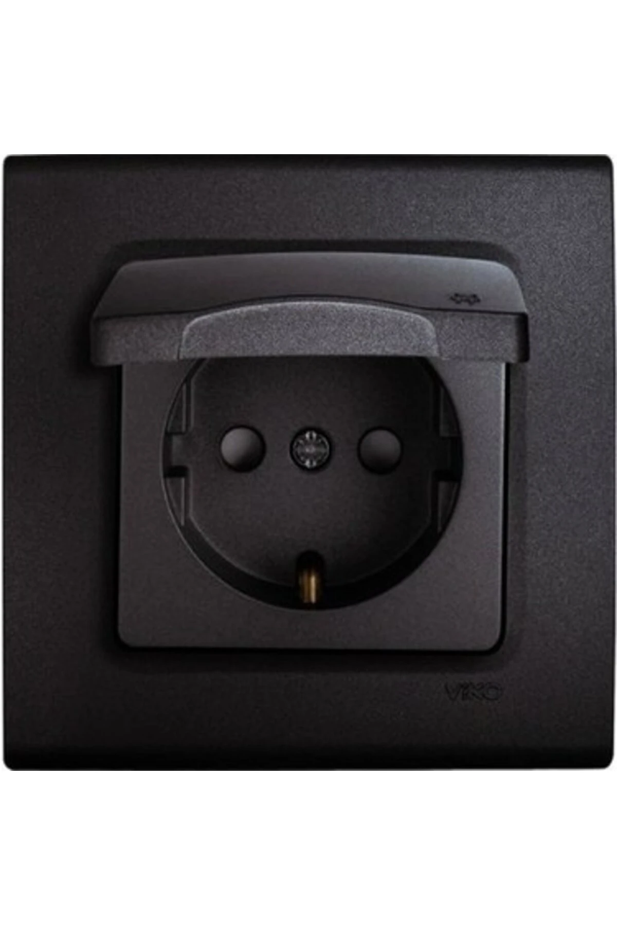 LİNNERA KAPAKLI TOPRAKLI PRİZ (ÇOC.KOR) GECE SİYAHI (ÇERÇEVE DAHİL)