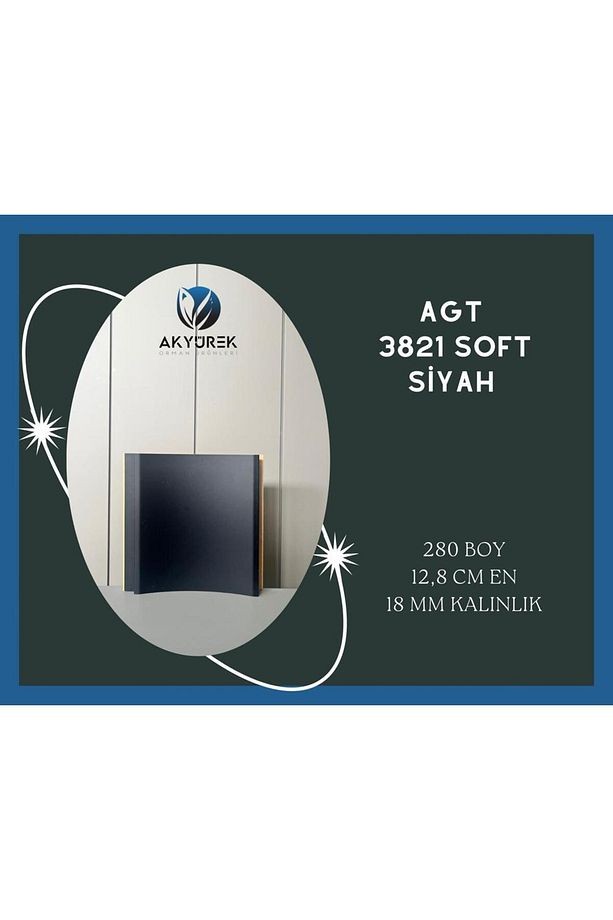 Akyürek Lb 3821 Model Soft Siyah Dekor Profil Duvar Kaplama Panel Lambri