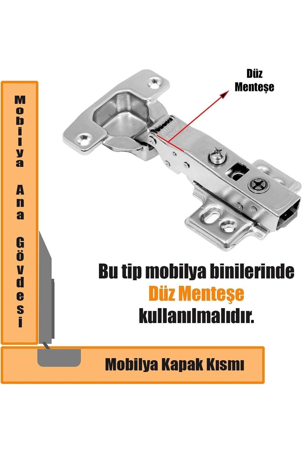 Master Frenli Klipsli Düz Menteşe - 2 Adet