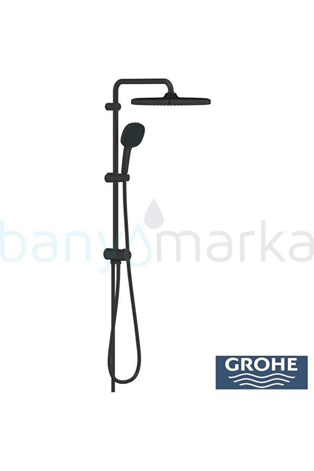 Tempesta System 250 Cube Kare Duş Başlıklı Duvara Monte Duş Sistemi, Mat Siyah - 269772431