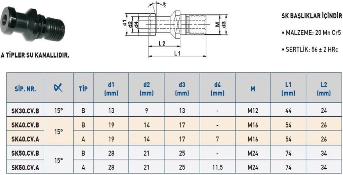 Sk 30 Pullstat Civata ( Pull Stud )