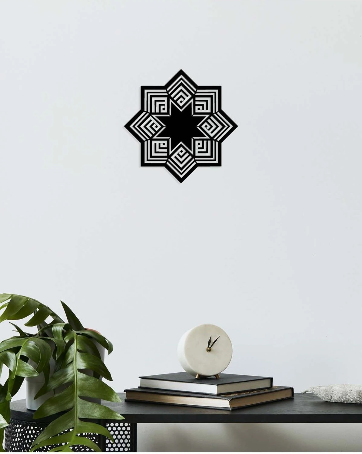 -Allah Islami Metal Tablo - Islami Ev Dekorasyonu - Dini Duvar Tabloları - 60 X 60 - Cm - Sıyah-Islm-140