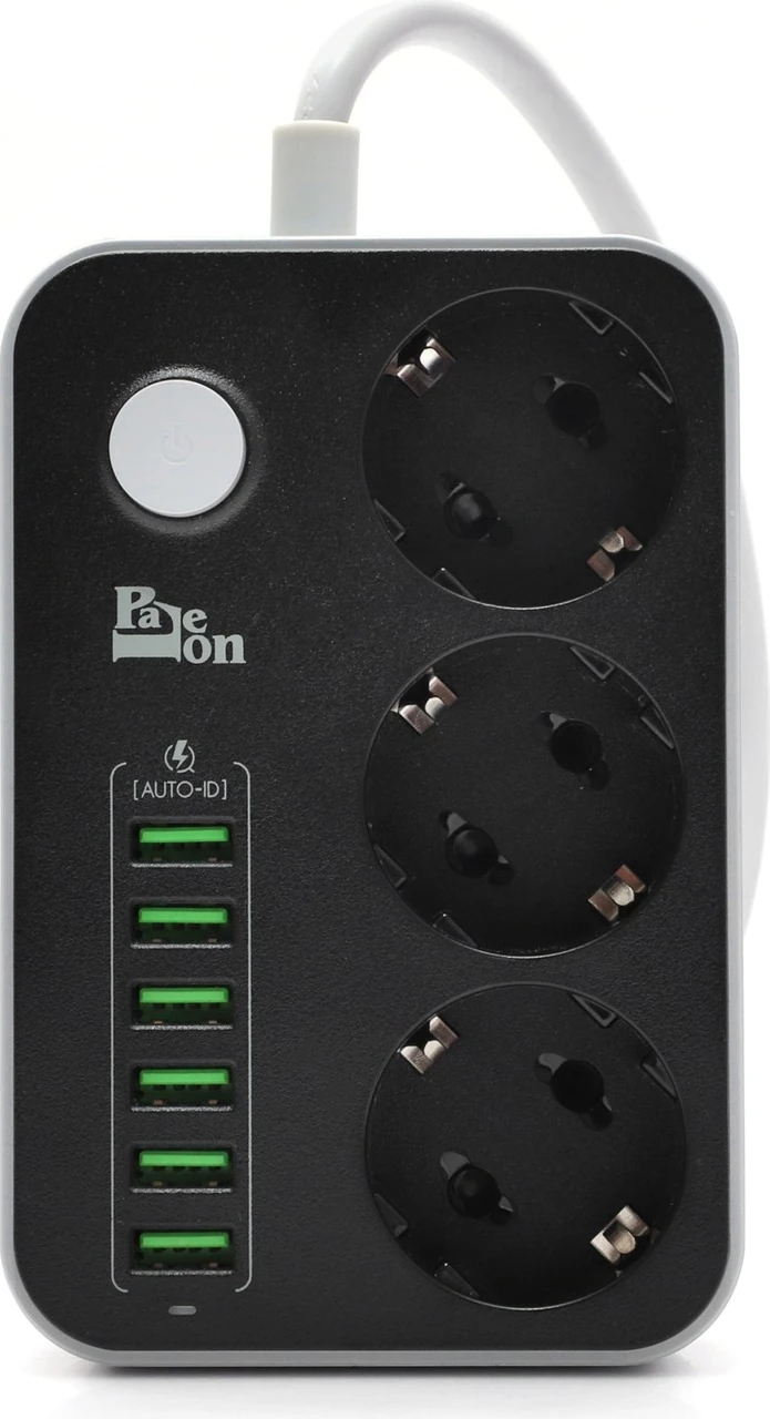 3'lü Priz 6 USB Coğaltıcı Akıllı Akım Korumalı Priz 3.4A