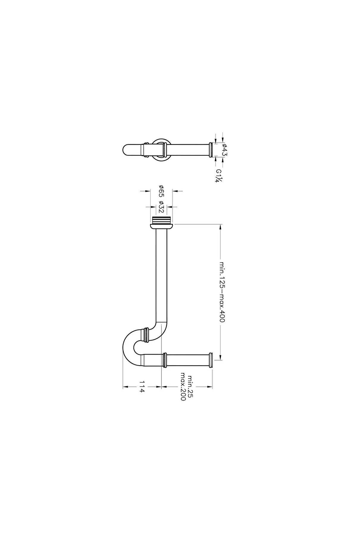 A45151 Lavabo Sifonu-P Tipi