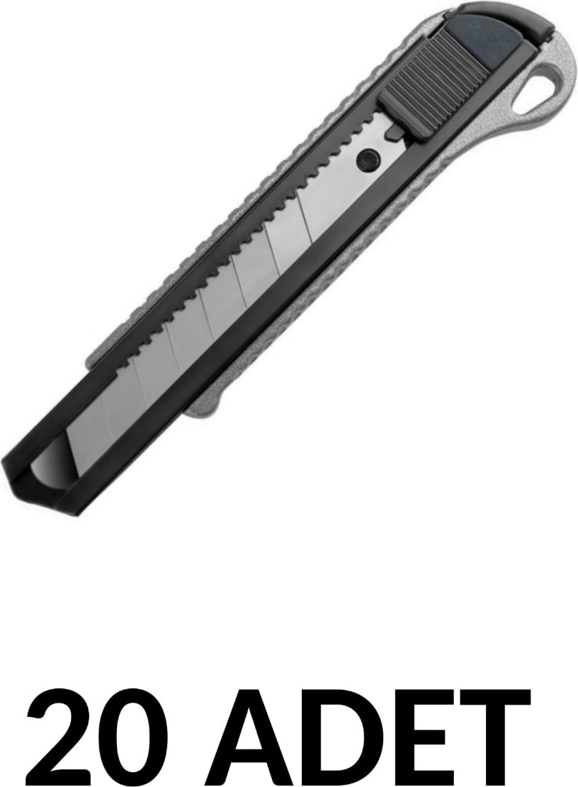 20 Adet Metal Gövdeli Geniş Maket Bıçağı