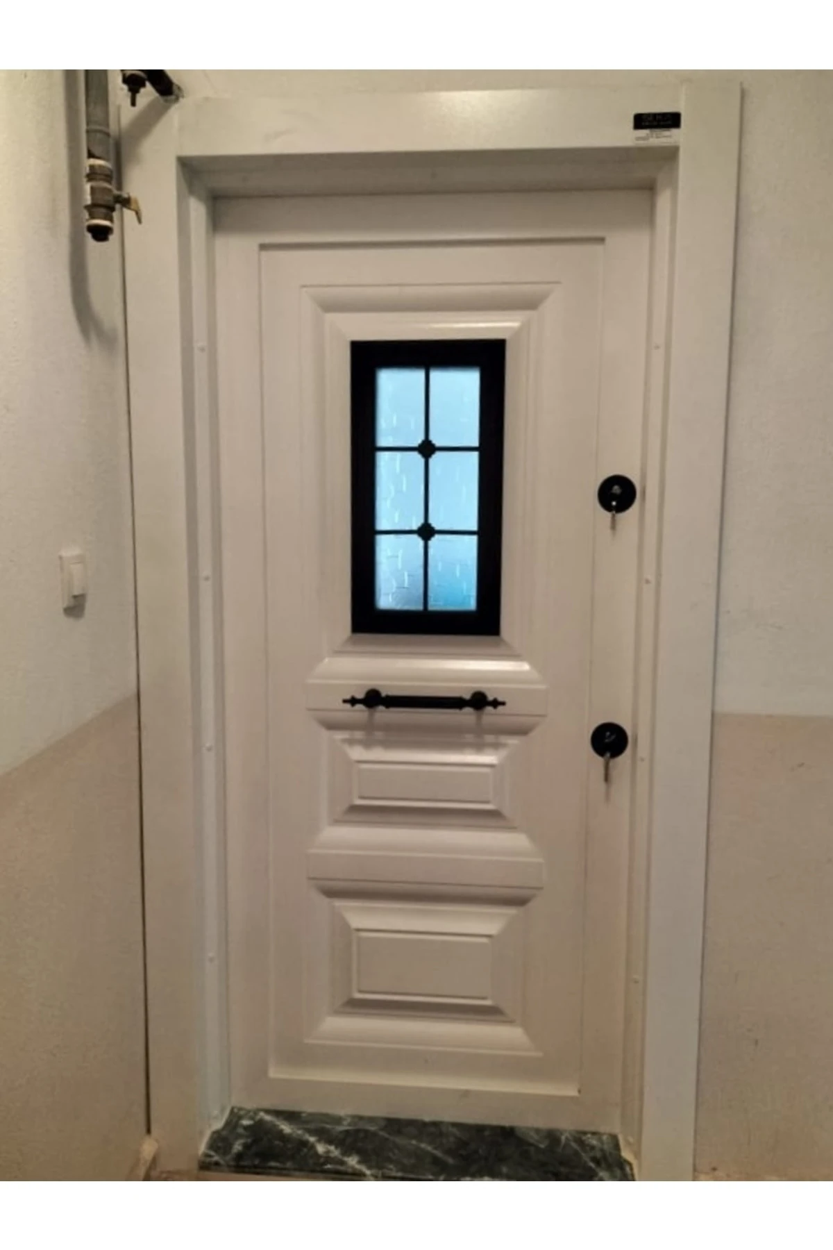 Camlı Lüx Çelik Kapı Sol