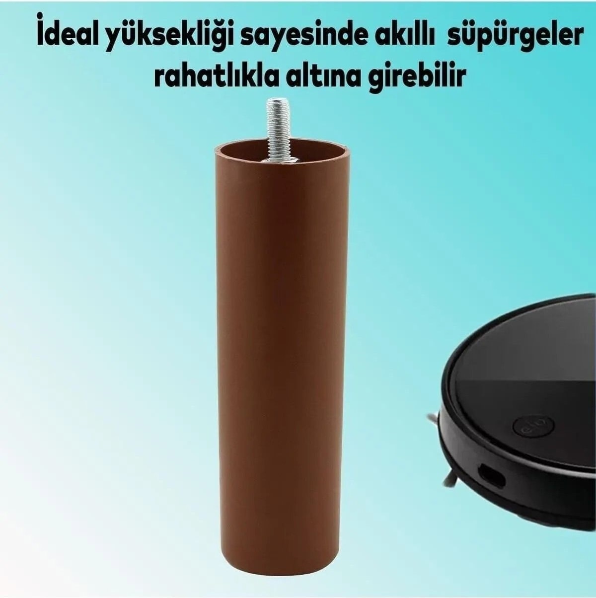 Bro Mobilya Kanepe Koltuk Baza Yükseltme Yükseltici M8 Civatalı Destek Ayağı Ayakları Kahve 14CM