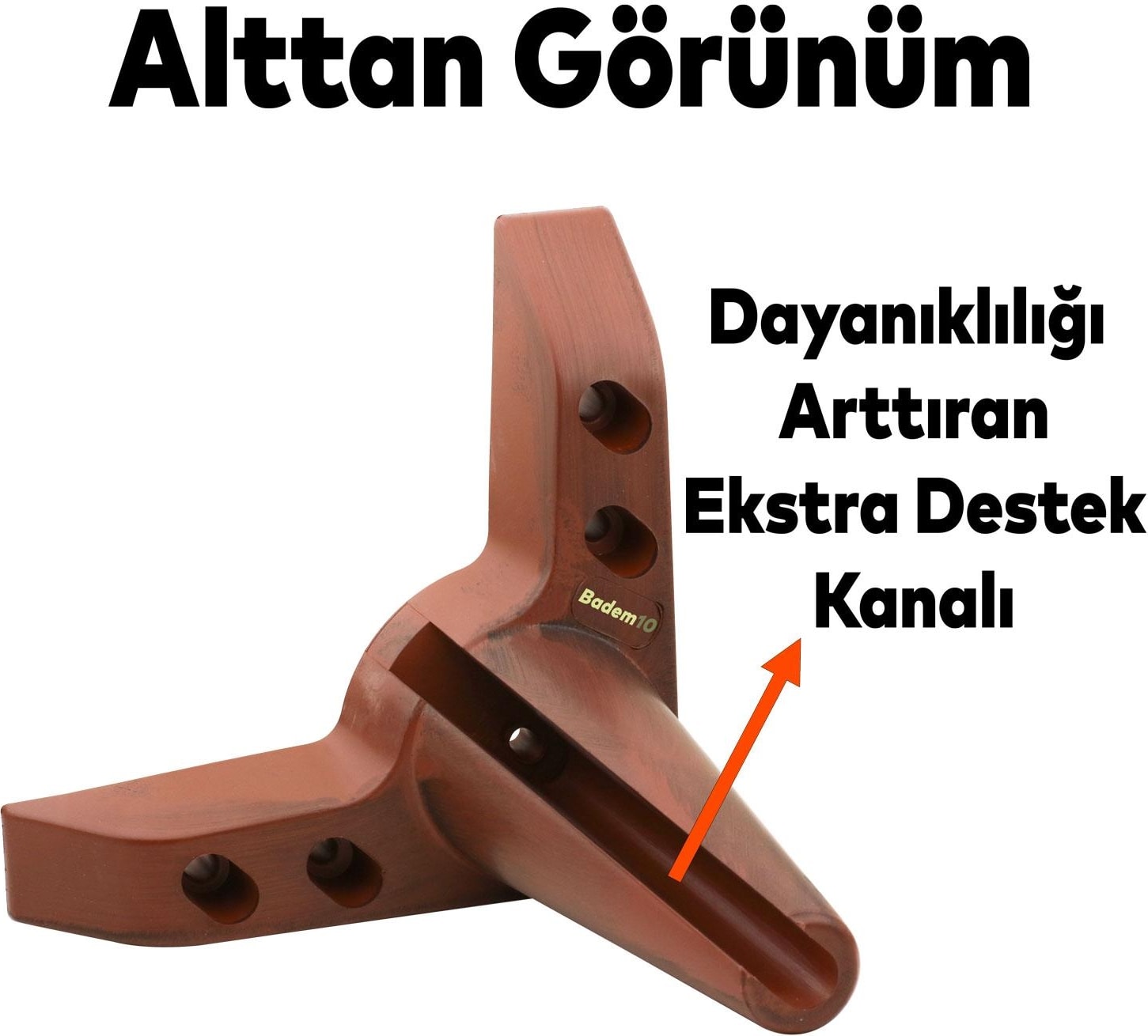 Mobilya Kanepe Sehpa Puf Koltuk Ayağı 14 cm Kahverengi Ahşap Desenli Baza Ayak 4 Adet