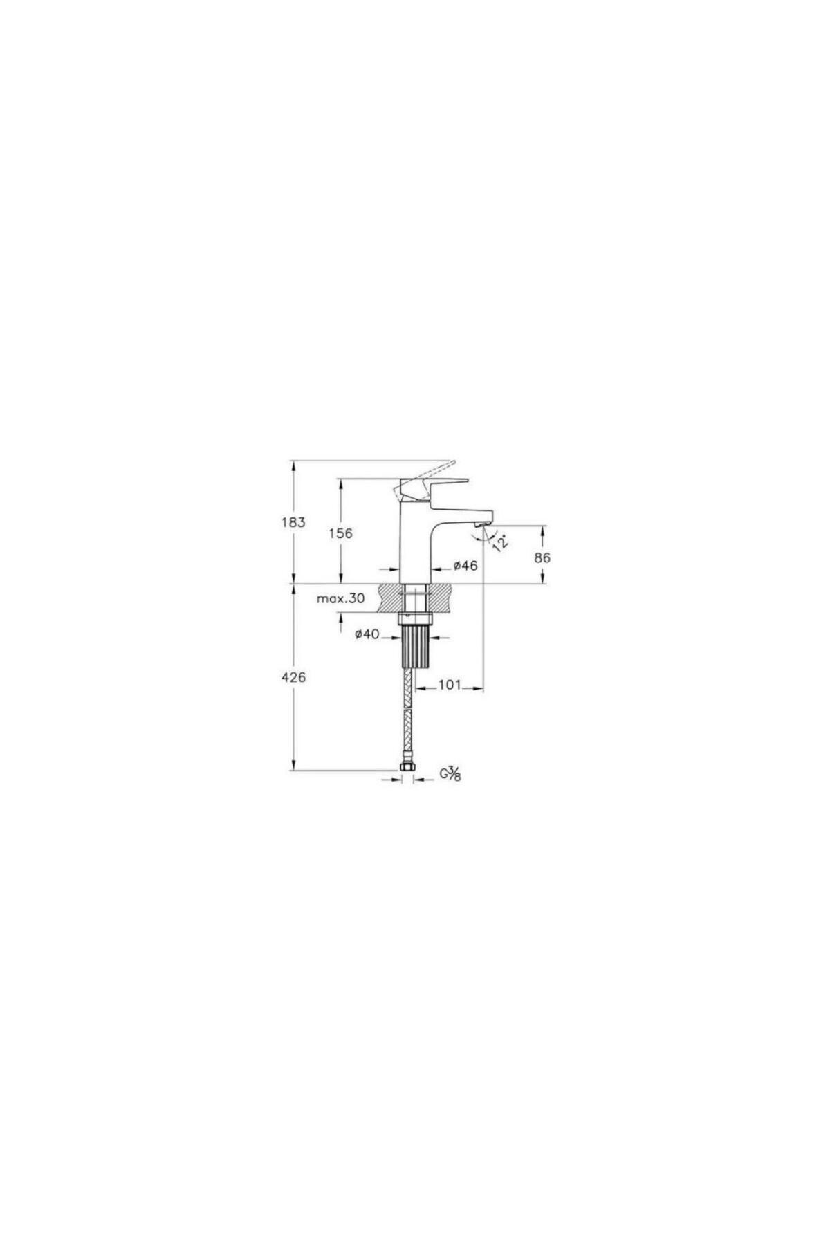 Flow Square Krom Lavabo Bataryası A43044