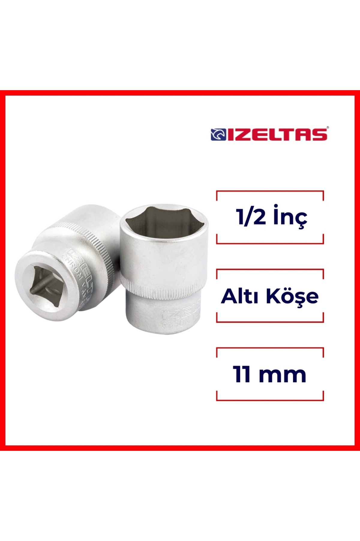 Altı Köşe Lokma Anahtar, 1/2 İnç 11 mm, Yüksek Tork Dayanımı