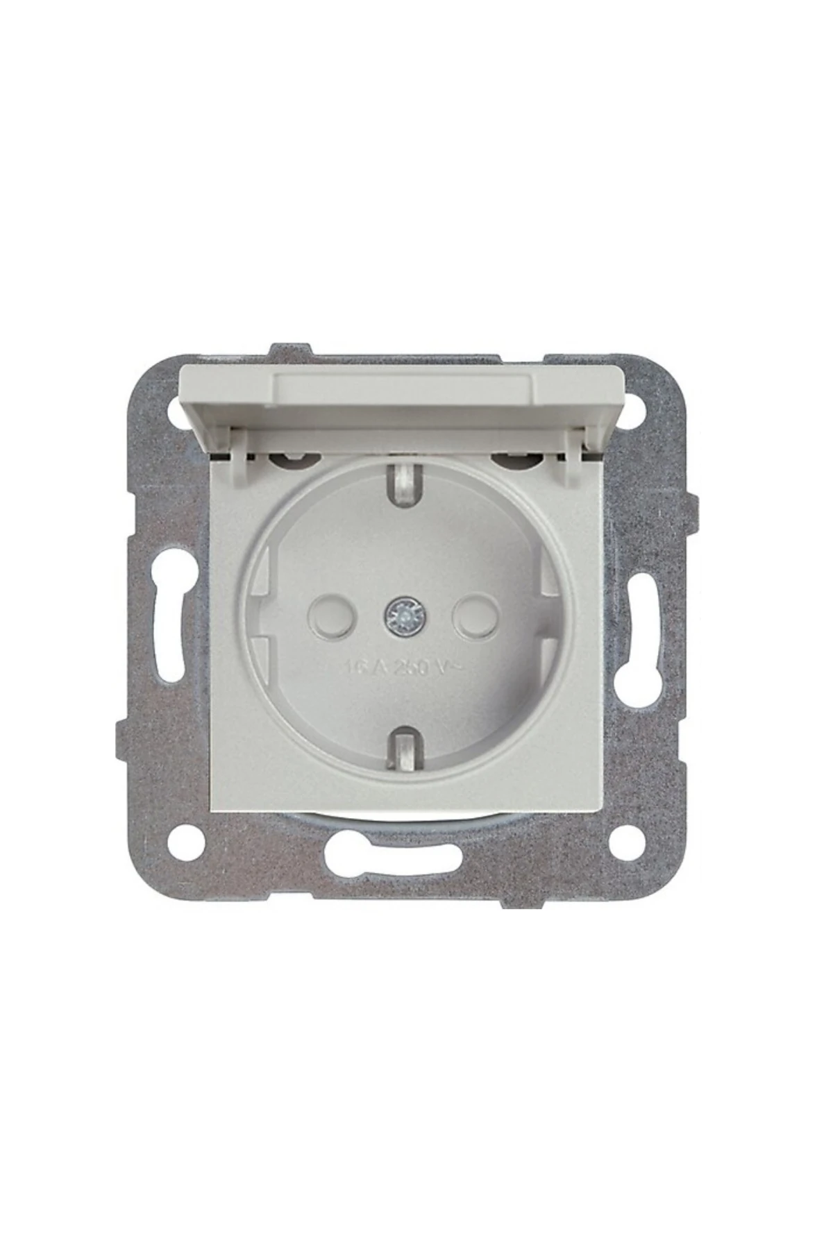 LİNNERA MEK TUŞ KAPAKLI TOPRAKLI PRİZ BEYAZ