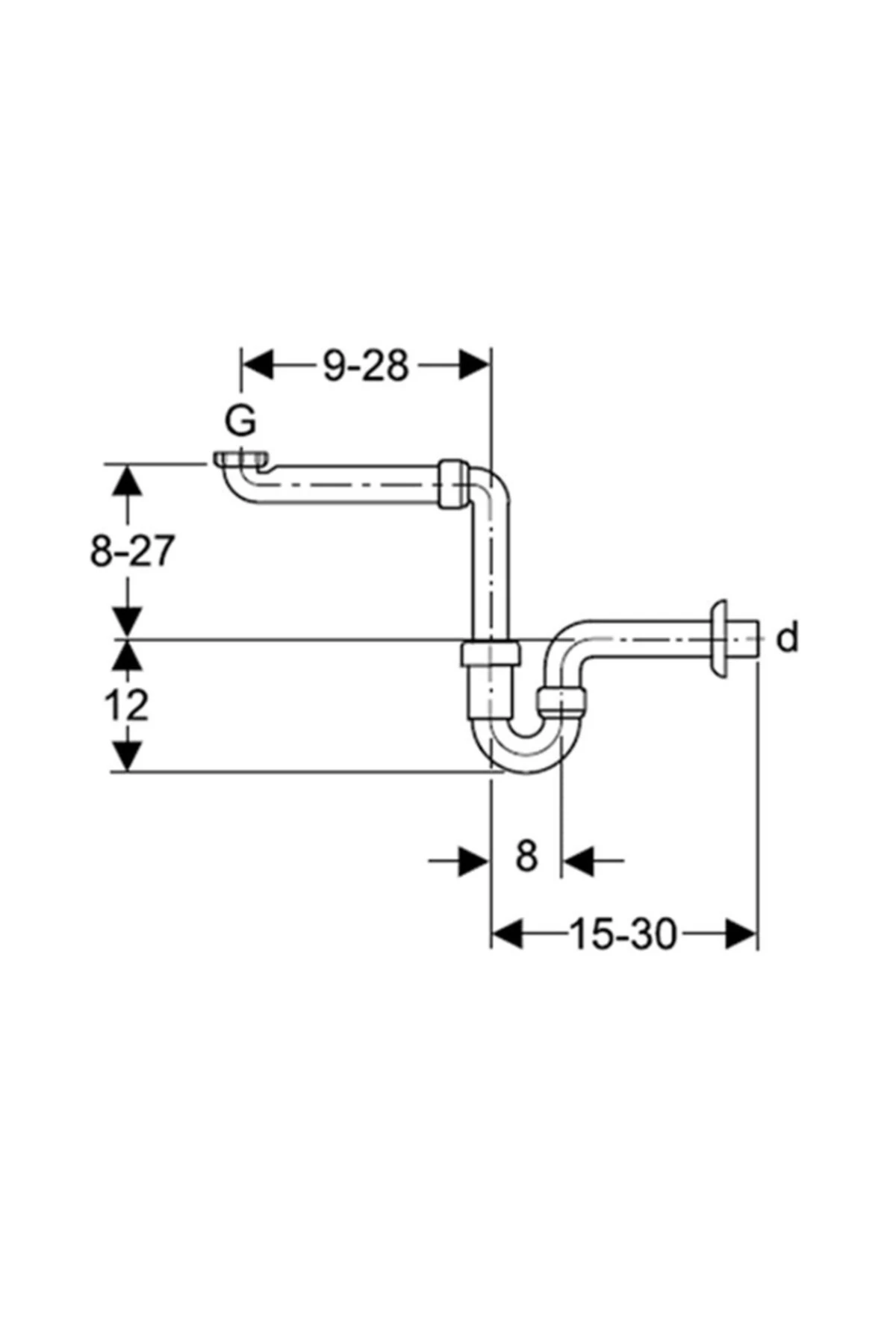261.862.11.1 Lavabo Sifonu Yer Tasarruflu Model 1/4 D32