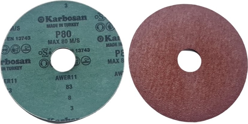 KARBOSAN AWER11 V115 80 Kum Vulkanize Fiber Zımpara | Dayanıklı ve Uzun Ömürlü Zımparalama | 10 Adet