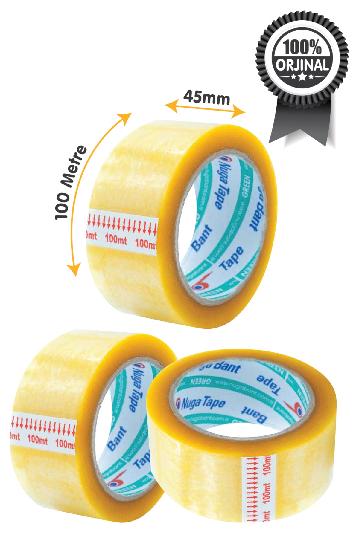 Koli Bandı Şeffaf 45mm.x100metre (6ADET) Akrilik | Ambalaj-paketleme