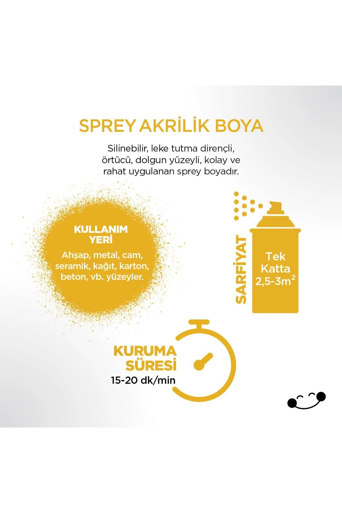 Krom Sarı Sprey Boya 400 ml (2 Adet )