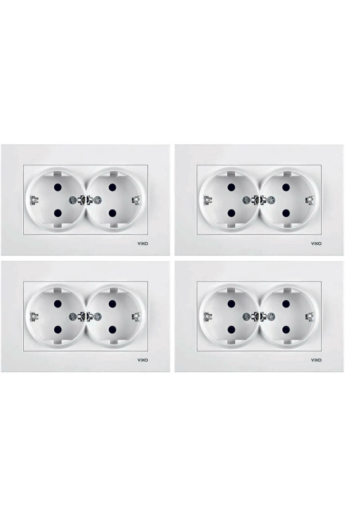 KARRE BEYAZ İKİLİ TOPRAKLI PRİZ  TAKIM