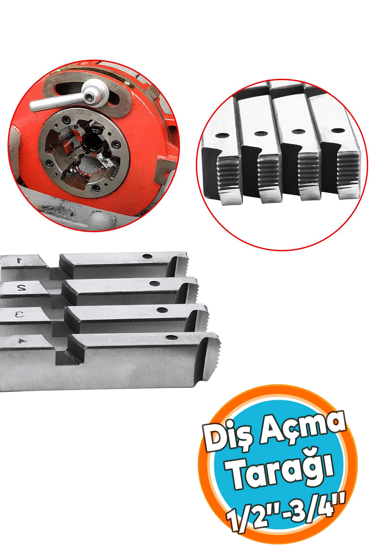 Diş Açıcı Euromax EX75011 EX75013 EX75015 Pafta Tarak Yedek Diş Açma Tarağı Metal 1/2" - 3/4"