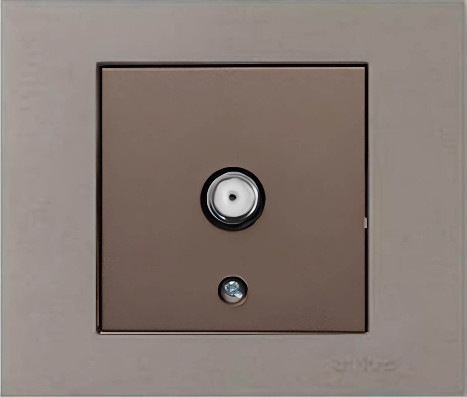 Grano Metalik F Konnektör Uydu Prizi Mocha + Antrasit Çerçeve