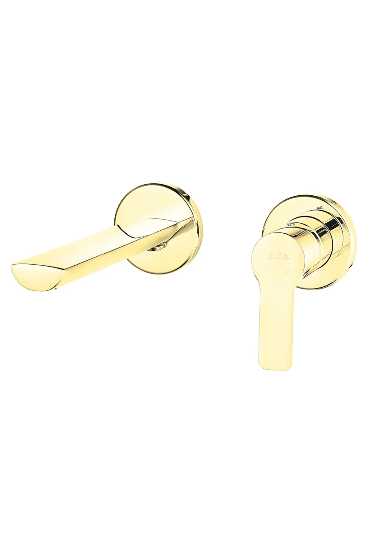 Luna Ankastre Lavabo Bataryası Sıva Üstü Çift Rozet Altın Görünümlü