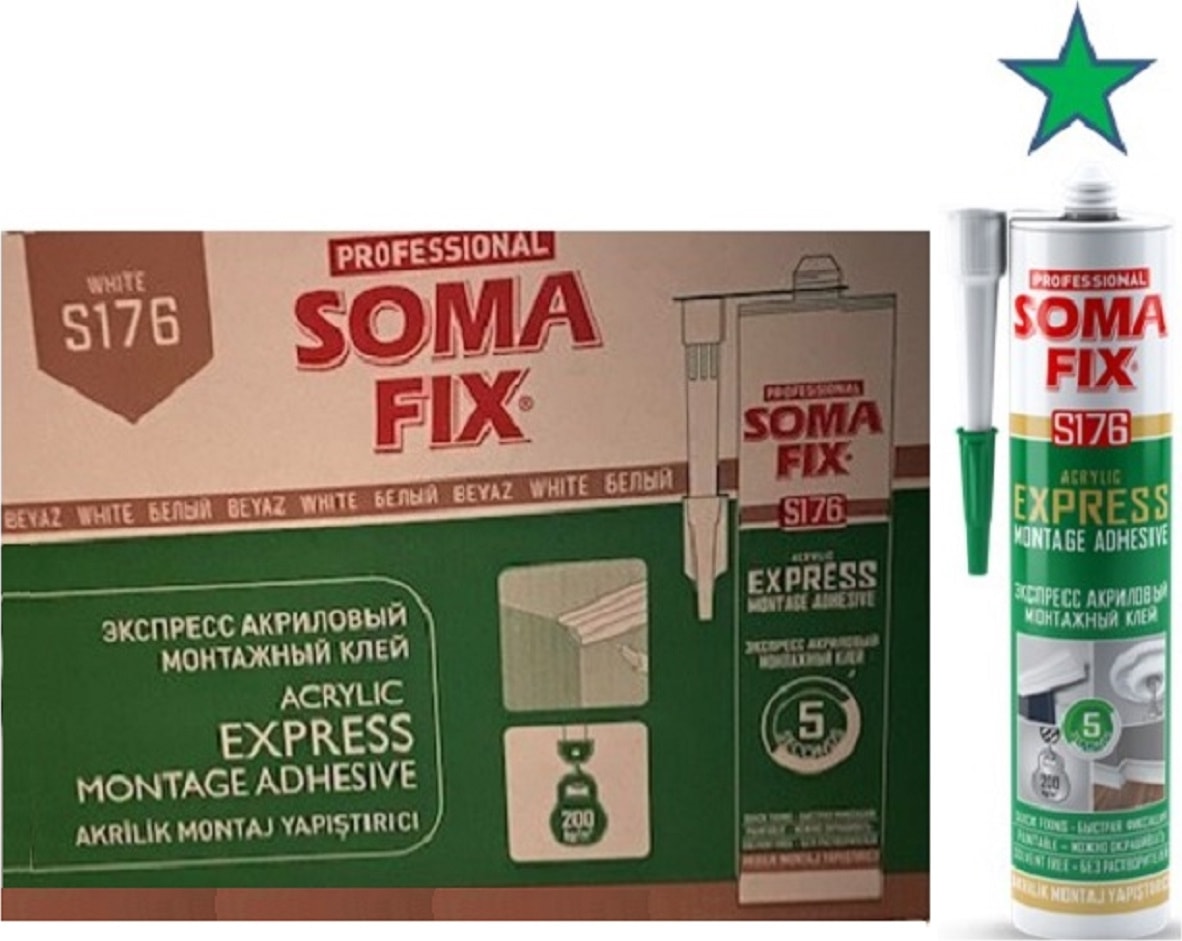 24 Adet  Beyaz Express Stropiyer Kartonpiyer Panel Duvar Montaj Yapıştırıcısı