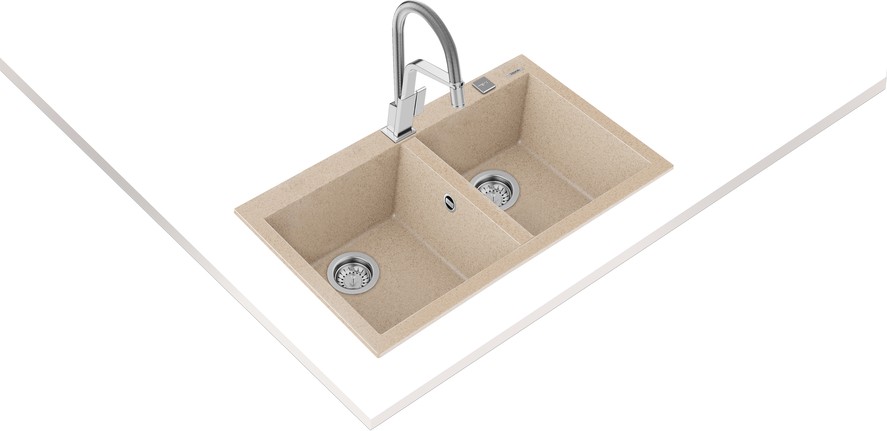 FORSQUARE 790 TG AVENA BEIGE Ankastre Kumanda Sifonlu Granit Eviye Bej 79 cm 115260016