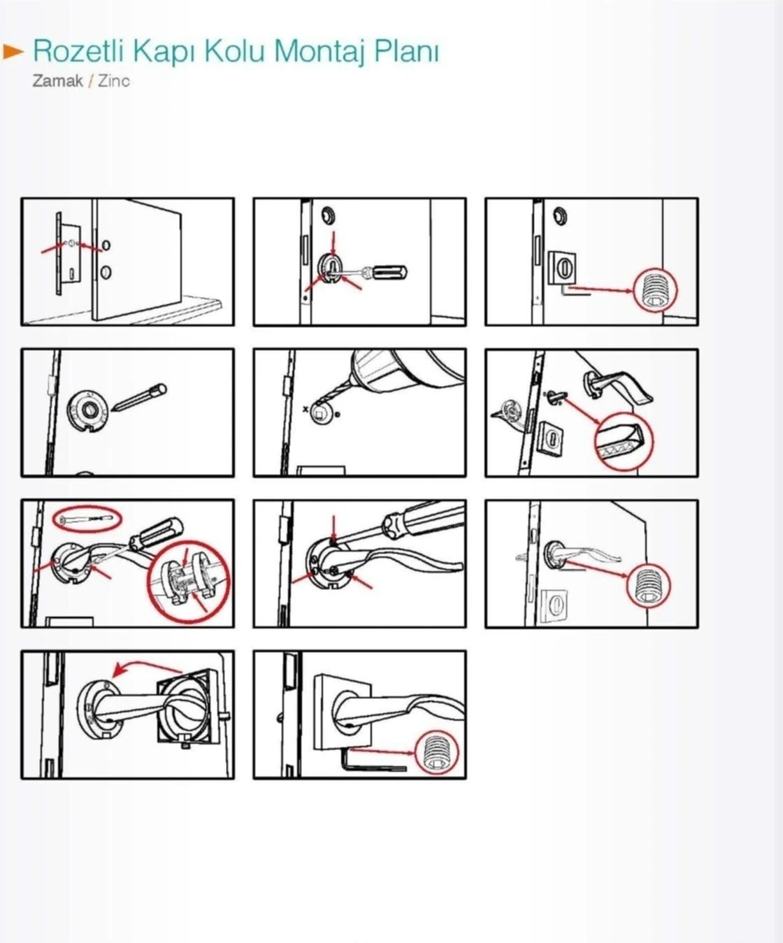 Paslanmaz Çelik Siyah Kare Kapı Kolu ve Kilit Seti, 40 mm