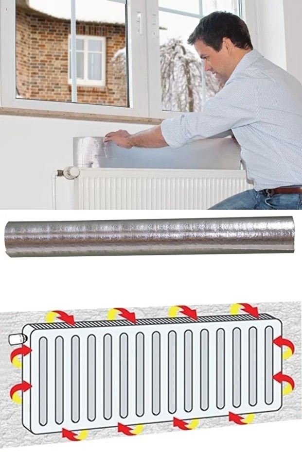Kalorifer Peteği Arkası Isı Yalıtım Levhası 50x100 Cm, 3 Adet