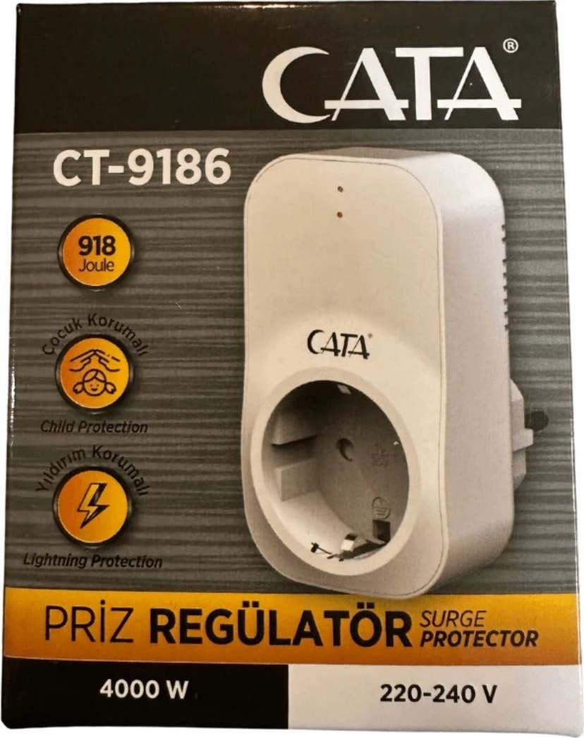 CT-9186 Akım ve Çocuk Korumalı Tekli Kablosuz Priz
