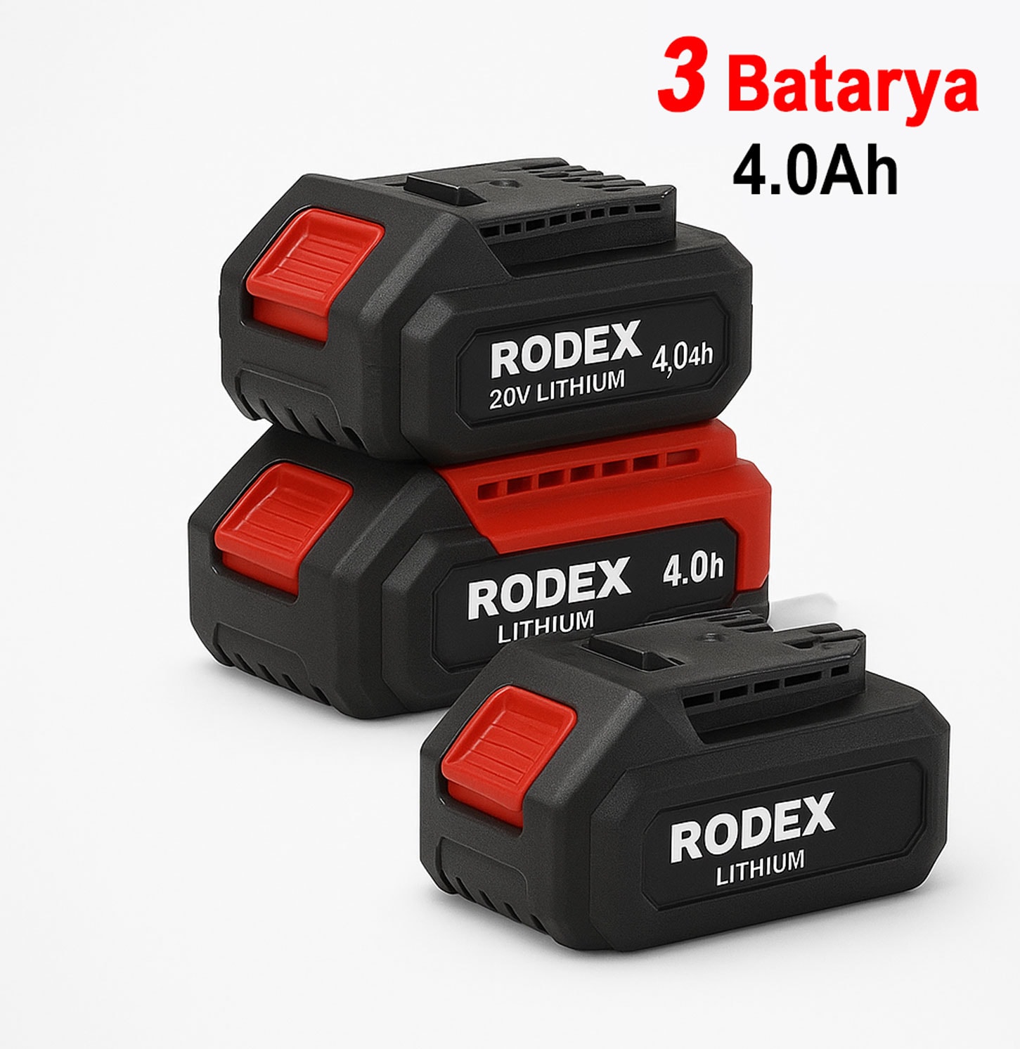 Rodex 20V Akülü 4’lü Şarjlı Matkap Seti Darbeli Matkap, Vidalama, Somun Sıkma ve Taşlama Makinesi
