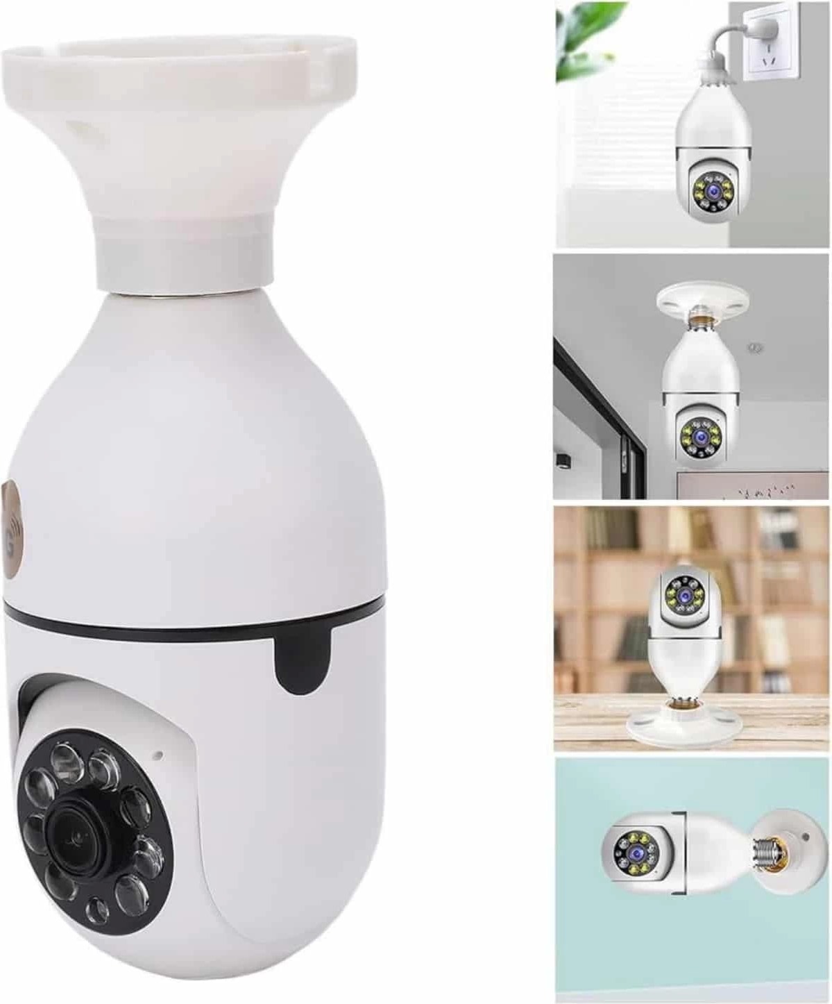 Wifi Güvenlik Kamerası Çift Kameralı Ampule Takılabilir Sensörlü