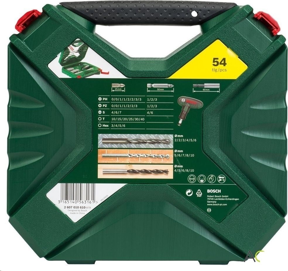 BOSCH Gsb 16 Re Professional 750W Darbeli Matkap + 54 Parça Matkap Ucu Seti Vidalama Ucu Seti Cırcırlı Tornavida