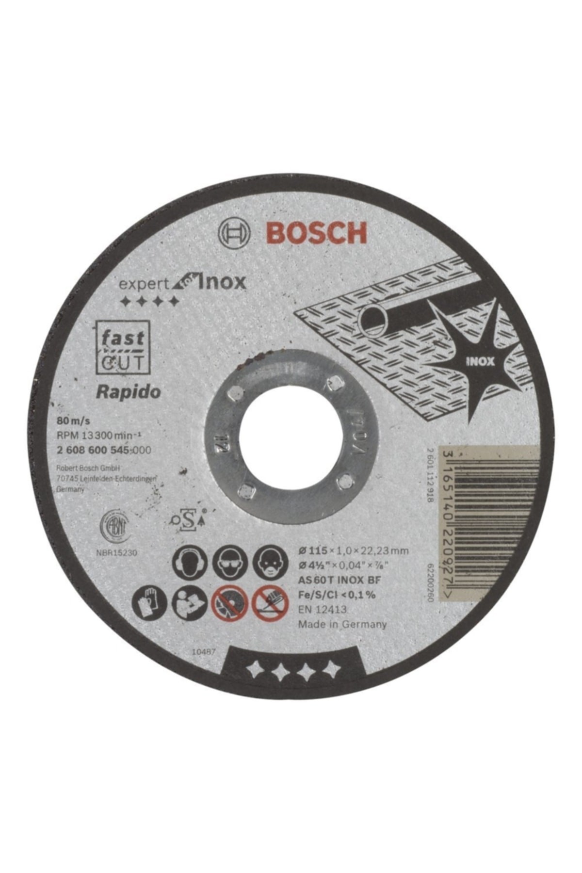 - 115*1,0 Mm Expert Serisi Düz Inox (paslanmaz Çelik) Kesme Diski (taş) - Rapido