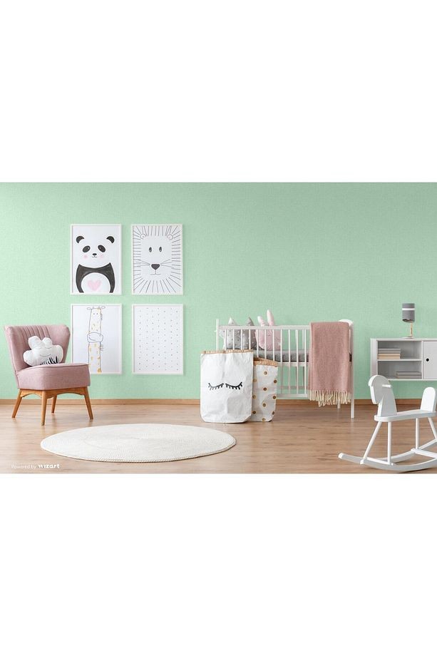 Ada Kids 8943-1 Duvar Kağıdı Yeşil Kendinden Desenli
