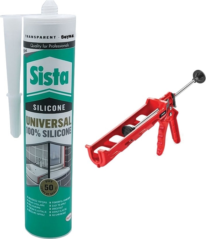 Çok Amaçlı Silikon Beyaz 280 ml + Silikon Tabancası