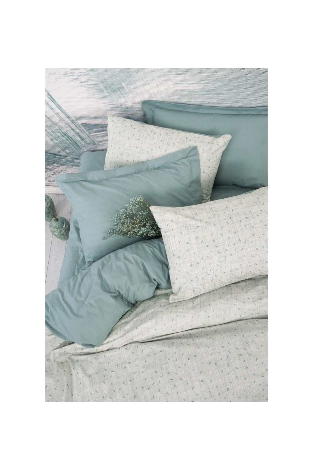 Cottonbox Petite Drops Mint Çift Kişilik Nevresim Takımı