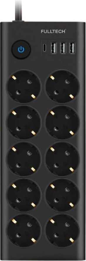 Type-C Port Girişli Akım Korumalı 10'lu Priz, 3 Usb, 1 Type-C Giriş, Isıya Dayanıklı, Ftr-14