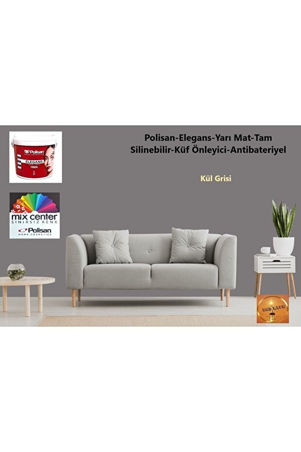 -elegans-küf Önleyici-tam Silinebilir-anti Bakteriyel-iç Cephe Duvar Boyası-ci-7605-kül Grisi
