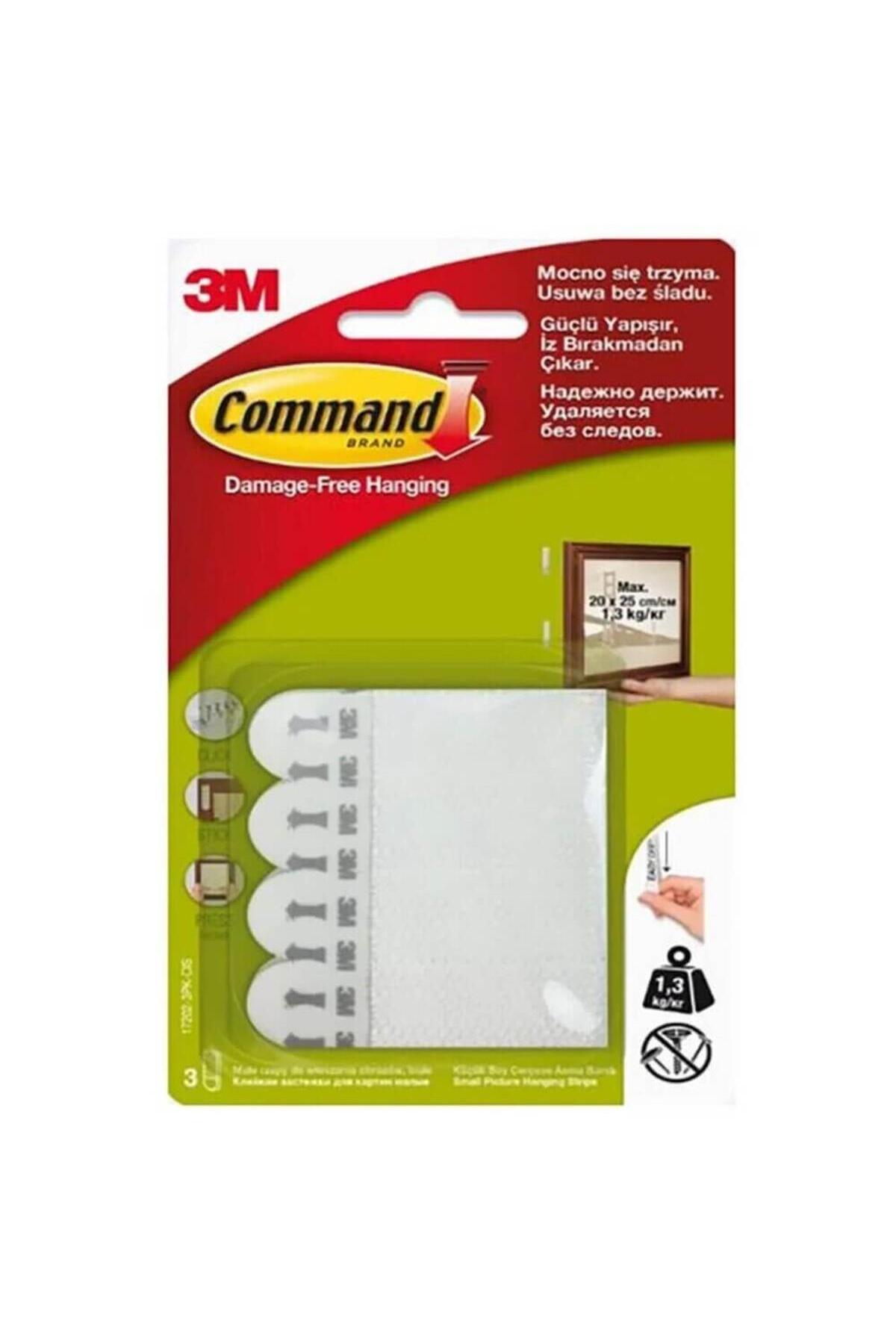 ™ Command™ 17202-3pk-cıs Küçük Boy Cırt Cırt Çerçeve Bantları, Max 1 Kg (3 Set Küçük Boy Cırt Bant
