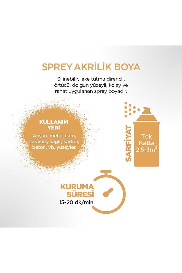 Akrilik Safran Sarısı Sprey Boya 400 ml - Ral 1017