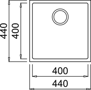 Square 40 x 40 Tg Tezgahaltı Siyah Granit Evye