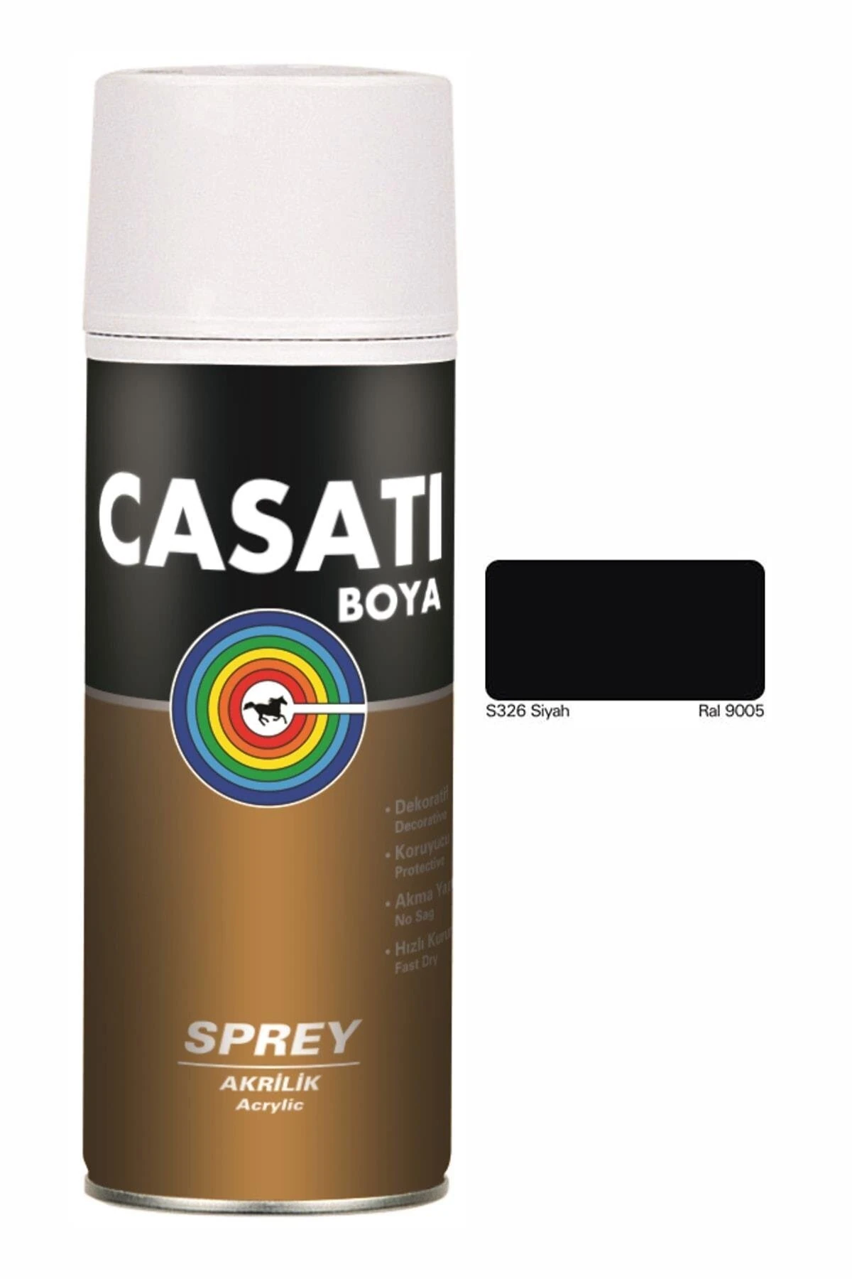 Siyah Akrilik Sprey Boya 400 ml Ral 9005