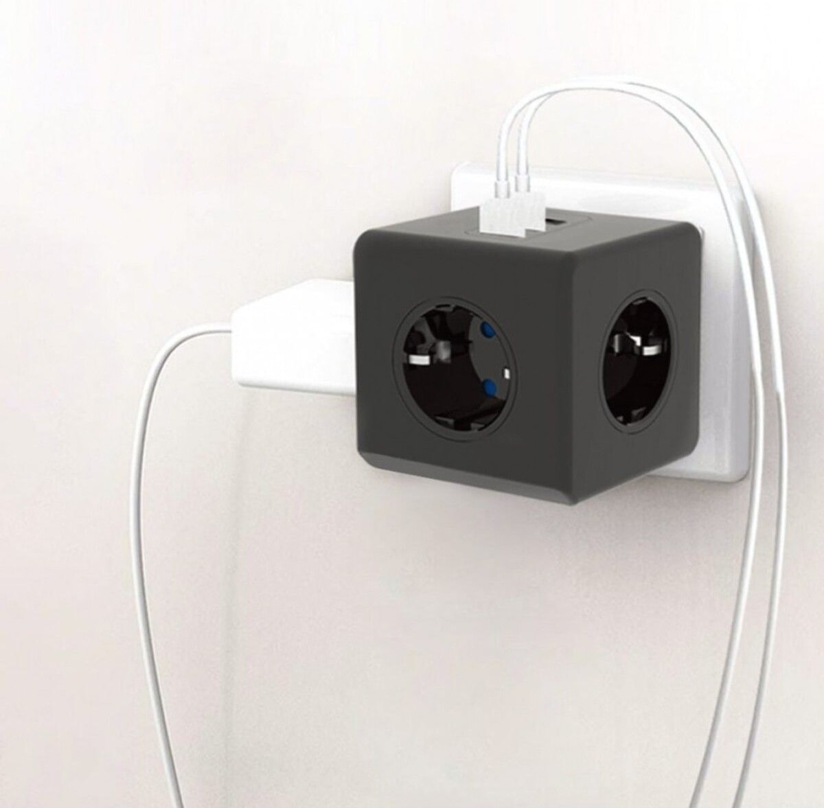 90°köşeli Kablosuz Akım Korumalı Termal Çocuk Korumalı 3x USB 3.0 3 x Priz Girişli 10A 2500W Ofis Ev