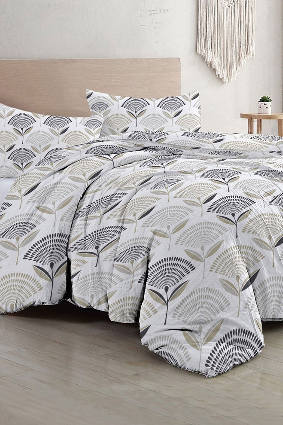 Kıng Sıze Pamuklu Çift Kişilik Nevresim Takımı Natura Art Deco 220x240cm