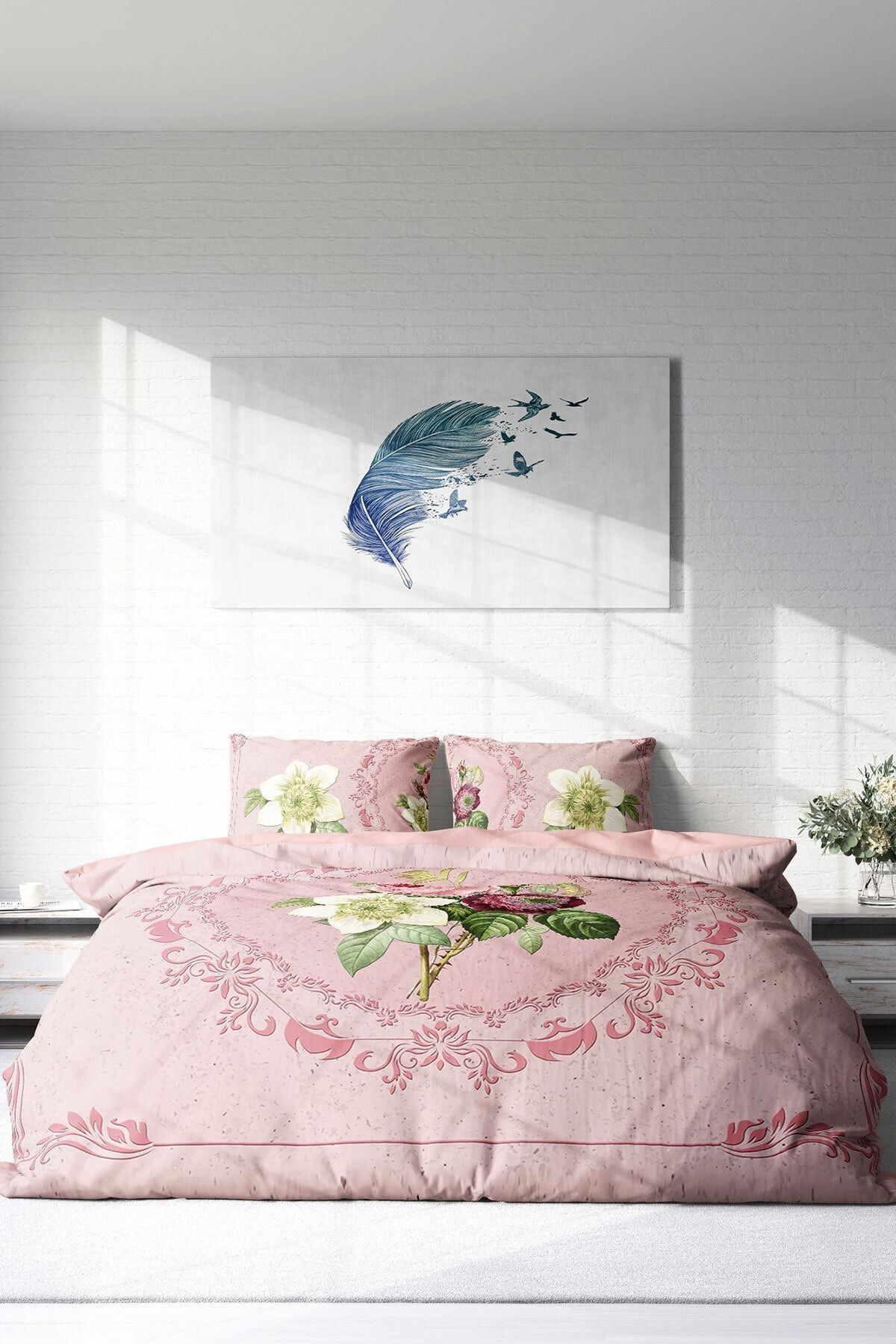 Damask Rose 3d Çift Kişilik Nevresim Takımı