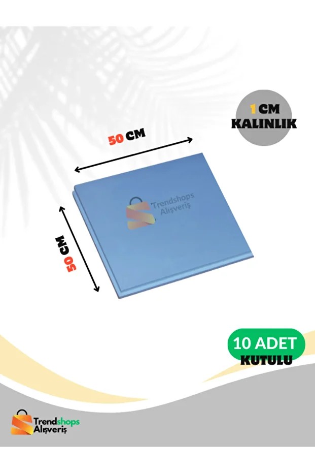 TSA - 10 Adet 1cm Strafor 28-30dansite Sert Xps Mavi Levha Köpük 50cmx50 Cm Kutulu