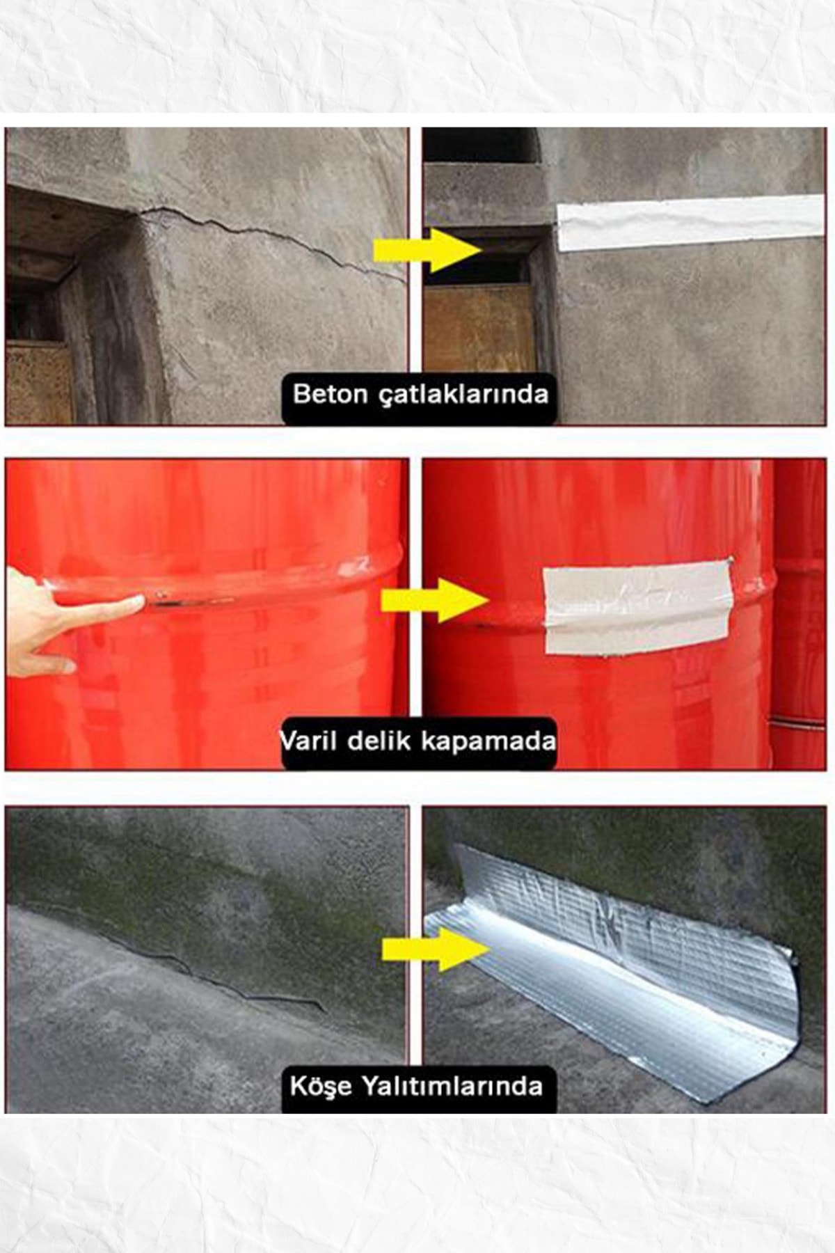 OZKUVVET 2 Metre Sızdırma Önleyici Bant Çamur Bant Su Sızdırmaz Güçlü Tamir Tadilat Çatı Izolasyon bantı 96mm